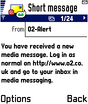 MMS notification on a Nokia