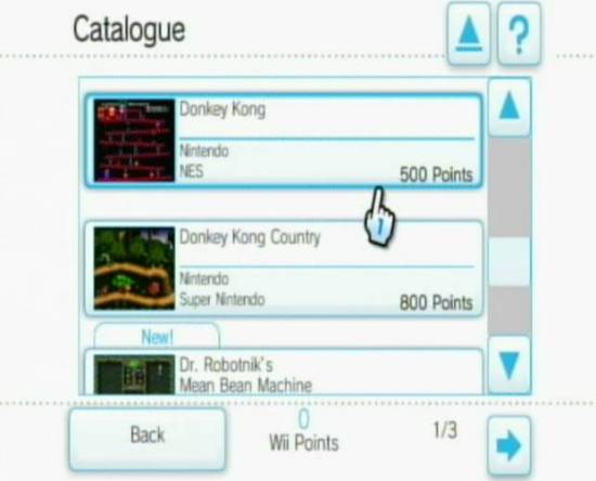 Nintendo games catalogue