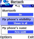 Bluetooth control panel