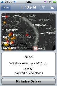 TomTom Live Traffic Delays on iPhone