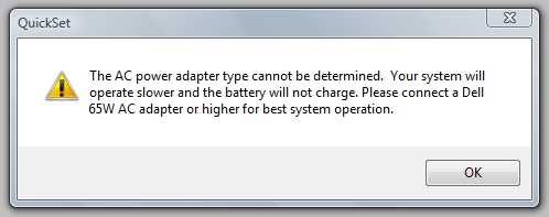 Dell XPS M1330 Power Adapter Error