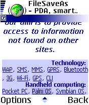 Web browsing on a Nokia 6600