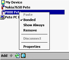 Bonding on a Pocket PC