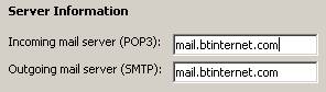 BT Broadband Mail settings