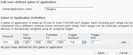 Home Hub Port Fwding