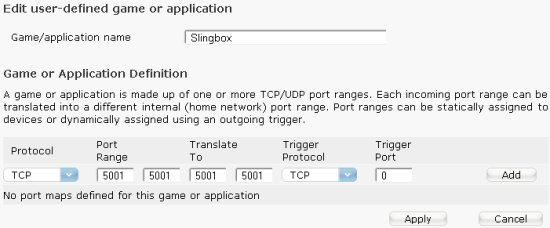 Home Hub Port Fwding