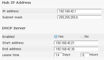 BT Home Hub IP settings