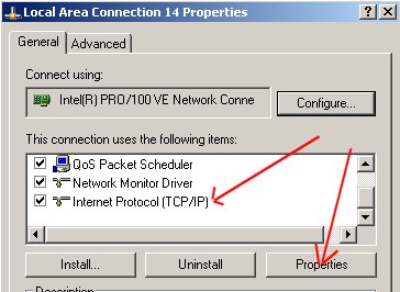 Network connections on Windows XP PC