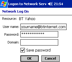 Username/password