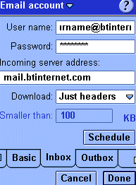 Email setup - inbox