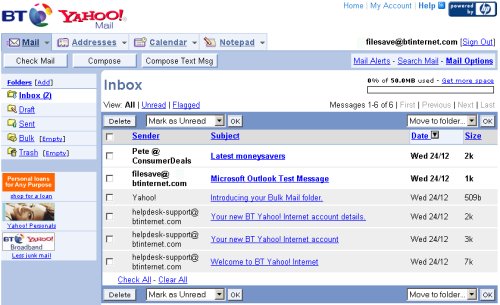 BT Yahoo Mail