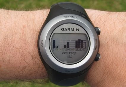 Garmin 405 showing satellite information