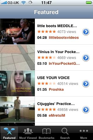 YouTube on iPhone 3G
