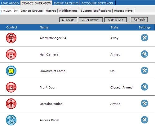 myhome 247 Device Status