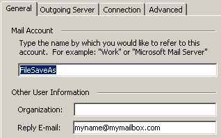 Outlook Account Screen