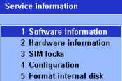 P800 Service menu