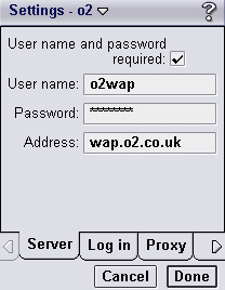 Wap account settings