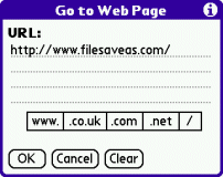 Entering a web address on Blazer