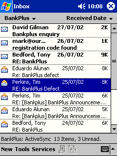 Pocket PC email