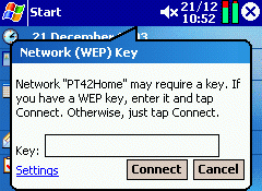 Pocket PC 2003 WEP key