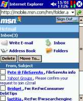 Hotmail on a Pocket PC