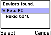 Selecting a Bluetooth device