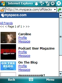 MySpace on Pocket PC