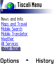 Tiscali on a Nokia 7650