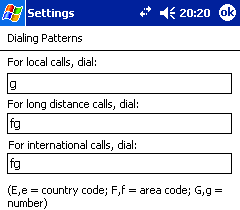 Dialing patterns