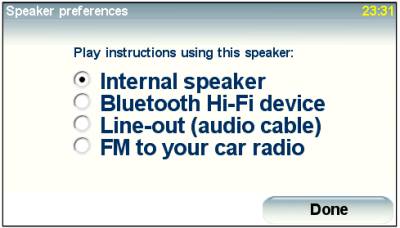 TomTom 720 Speaker control