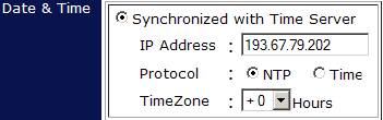 Screenshot of Time settings